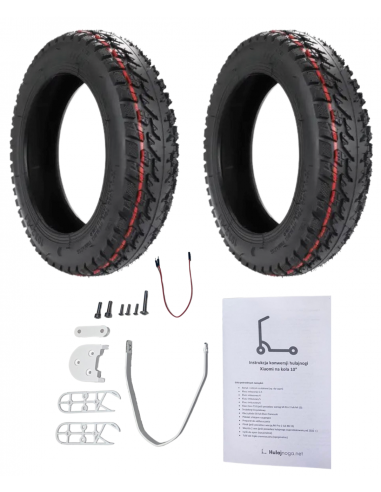 Full 10" conversion kit for Xiaomi Scooters - offroad tyres (white)