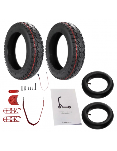 MEGA Full 10" conversion kit for Xiaomi scooters - offroad tyres (red)