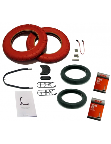 MEGA 10" conversion kit for Xiaomi Scooters - WANDA 2 RED (red/black)