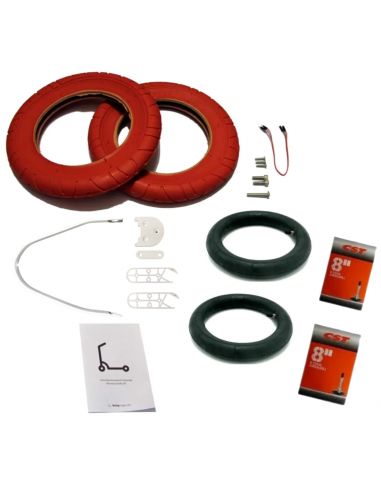 MEGA 10" conversion kit for Xiaomi Scooters - WANDA 2 RED (red/white)