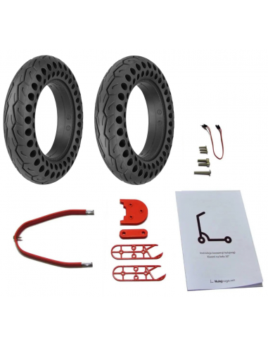 Full 10" conversion kit for Xiaomi Scooters - solid tyres (red)